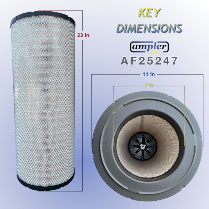 AMPLER's Engine Air Filter for Freightliner, Western Star 4900, Peterbilt, KW - AF25247 - Image 7